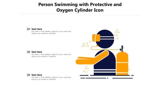 Person Swimming With Protective And Oxygen Cylinder Icon Ppt PowerPoint Presentation Gallery Slide Download PDF