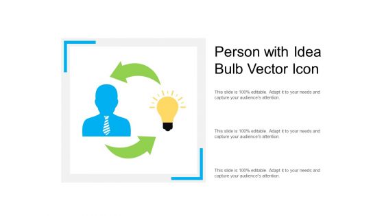 Person With Idea Bulb Vector Icon Ppt PowerPoint Presentation Pictures Portrait PDF