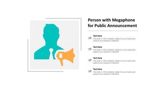 Person With Megaphone For Public Announcement Ppt PowerPoint Presentation Infographics Grid