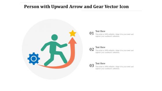 Person With Upward Arrow And Gear Vector Icon Ppt PowerPoint Presentation Icon Master Slide PDF