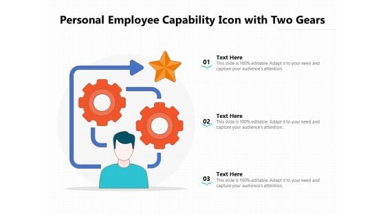 Personal Employee Capability Icon With Two Gears Ppt PowerPoint Presentation Gallery Layout PDF