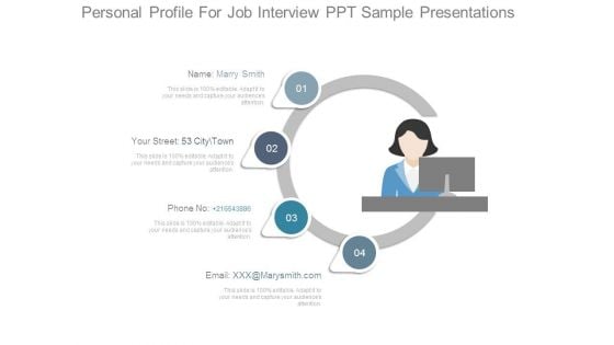 Personal Profile For Job Interview Ppt Sample Presentations