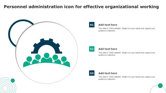 Personnel Administration Icon For Effective Organizational Working Portrait PDF