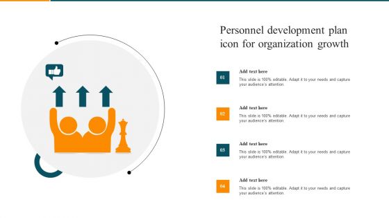 Personnel Development Plan Icon For Organization Growth Template PDF