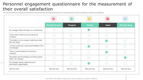Personnel Engagement Questionnaire For The Measurement Of Their Overall Satisfaction Demonstration PDF Personnel Engagement Questionnaire For The Measurement Of Their Overall Satisfaction Demonstration PDF