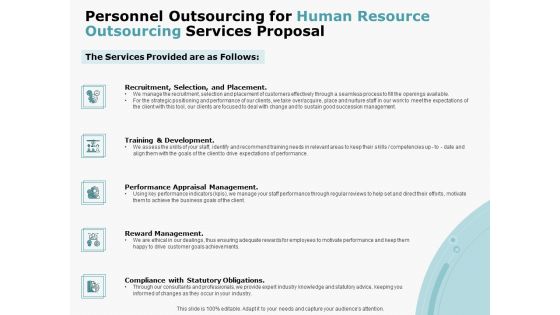 Personnel Outsourcing For Human Resource Outsourcing Services Proposal Deal Portrait PDF