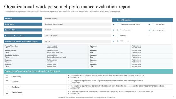 Personnel Performance Evaluation Report Ppt PowerPoint Presentation Complete Deck With Slides Slide10
