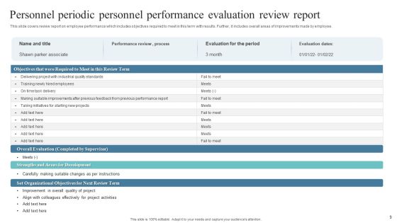 Personnel Performance Evaluation Report Ppt PowerPoint Presentation Complete Deck With Slides Slide09
