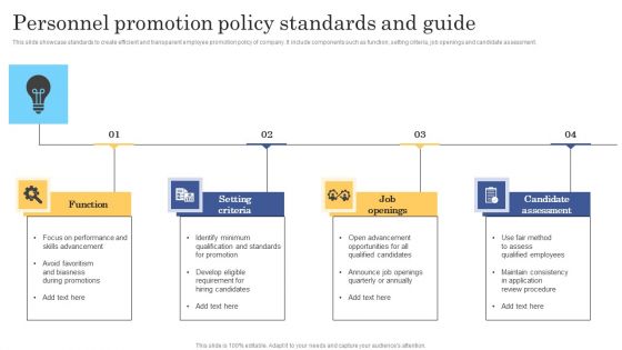 Personnel Promotion Policy Standards And Guide Professional PDF