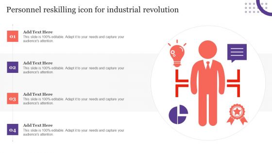 Personnel Reskilling Icon For Industrial Revolution Demonstration PDF