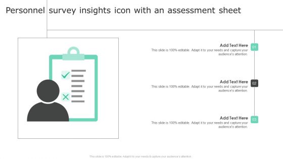 Personnel Survey Insights Icon With An Assessment Sheet Background PDF