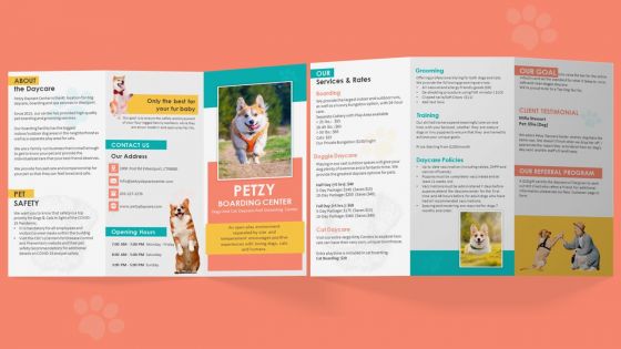 Pet Boarding Center Brochure Trifold