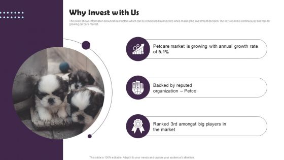 Pet Supplies Company Fundraising Pitch Deck Why Invest With Us Mockup PDF Pet Supplies Company Fundraising Pitch Deck Why Invest With Us Mockup PDF
