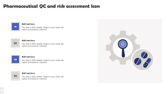 Pharmaceutical QC And Risk Assessment Icon Background PDF