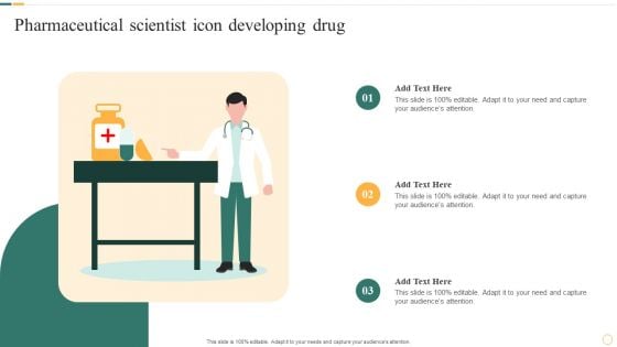 Pharmaceutical Scientist Icon Developing Drug Background PDF