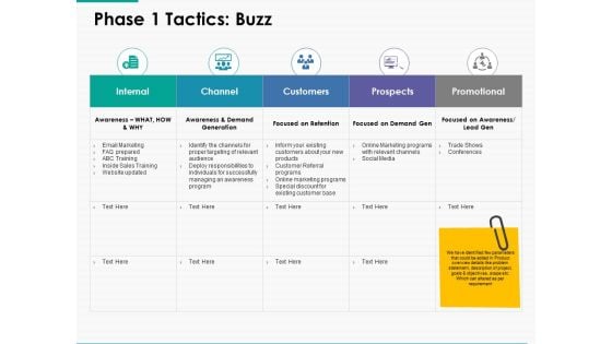 Phase 1 Tactics Buzz Ppt Powerpoint Presentation Infographic Template Visual Aids