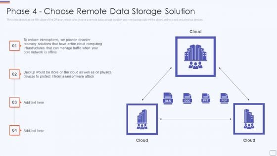 Phase 4 Choose Remote Data Storage Solution Catastrophe Recovery Application Plan Ideas PDF