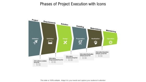 Phases Of Project Execution With Icons Ppt PowerPoint Presentation Model Example