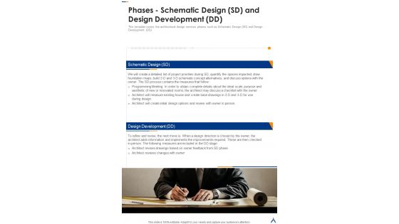 Phases Schematic Design SD And Design Development DD One Pager Sample Example Document