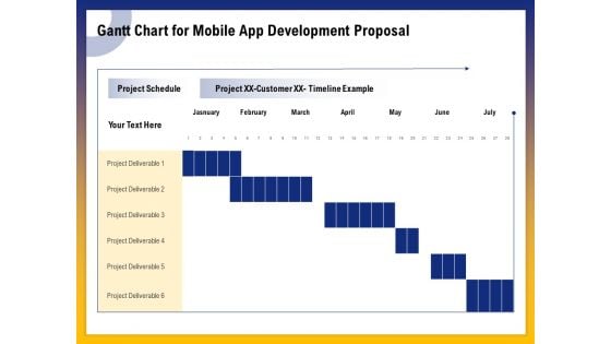 Phone Application Buildout Gantt Chart For Mobile App Development Proposal Ppt PowerPoint Presentation Gallery Vector PDF