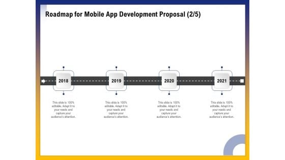 Phone Application Buildout Roadmap For Mobile App Development Proposal 2018 To 2021 Ppt Slides Portfolio PDF