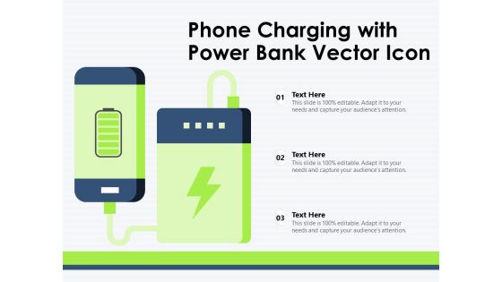 Phone Charging With Power Bank Vector Icon Ppt PowerPoint Presentation Professional Diagrams PDF