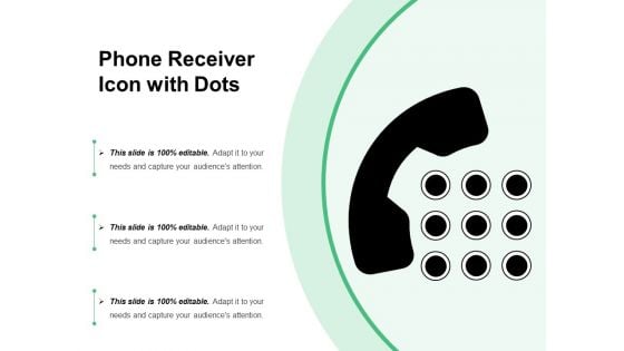 Phone Receiver Icon With Dots Ppt PowerPoint Presentation Styles Microsoft PDF