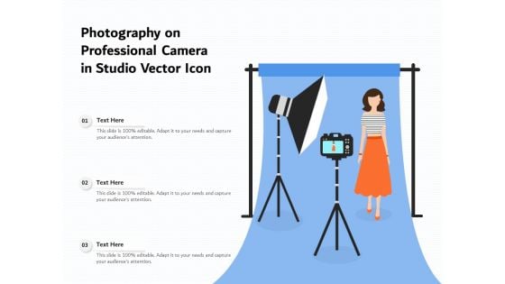 Photography On Professional Camera In Studio Vector Icon Ppt PowerPoint Presentation File Design Inspiration PDF