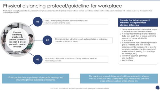 Physical Distancing Protocol Guideline For Workplace Organization Transformation Instructions Topics PDF