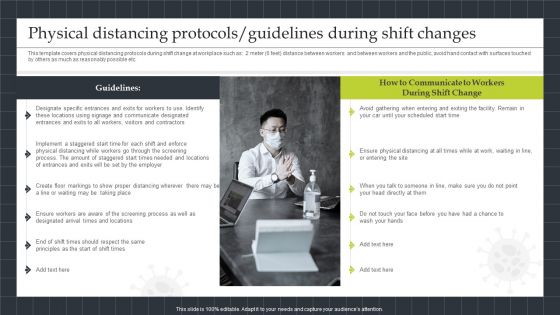 Physical Distancing Protocols Guidelines During Shift Changes Mockup PDF