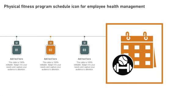 Physical Fitness Program Schedule Icon For Employee Health Management Microsoft PDF