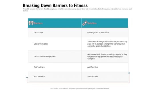 Physical Trainer Breaking Down Barriers To Fitness Topics PDF