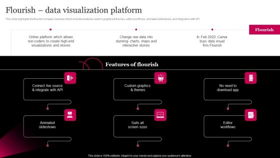 Picture Editing Company Outline Flourish Data Visualization Platform Graphics PDF