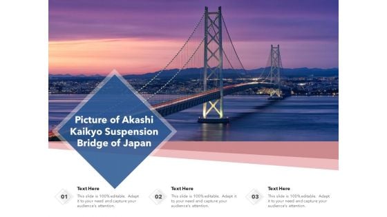 Picture Of Akashi Kaikyo Suspension Bridge Of Japan Ppt PowerPoint Presentation Gallery Graphics Pictures PDF