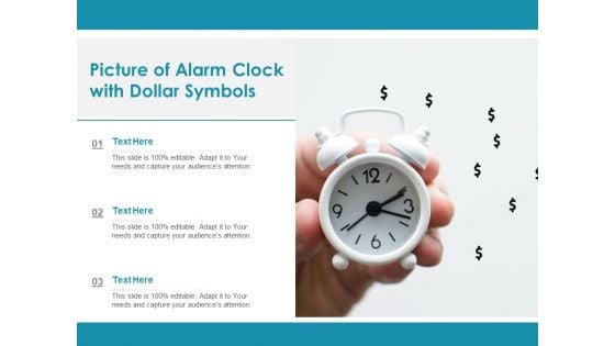 Picture Of Alarm Clock With Dollar Symbols Ppt PowerPoint Presentation Infographics Shapes PDF