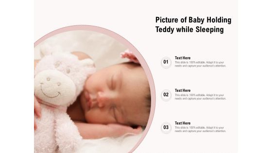 Picture Of Baby Holding Teddy While Sleeping Ppt PowerPoint Presentation Gallery Examples PDF