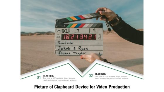 Picture Of Clapboard Device For Video Production Ppt PowerPoint Presentation Icon Deck PDF