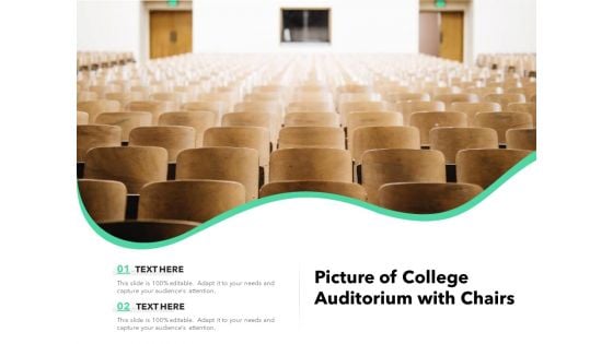 Picture Of College Auditorium With Chairs Ppt PowerPoint Presentation Gallery File Formats PDF