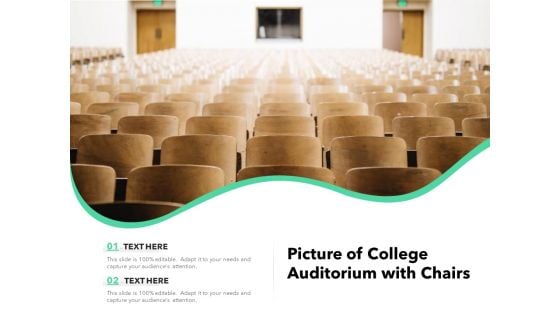 Picture Of College Auditorium With Chairs Ppt PowerPoint Presentation Gallery File Formats PDF