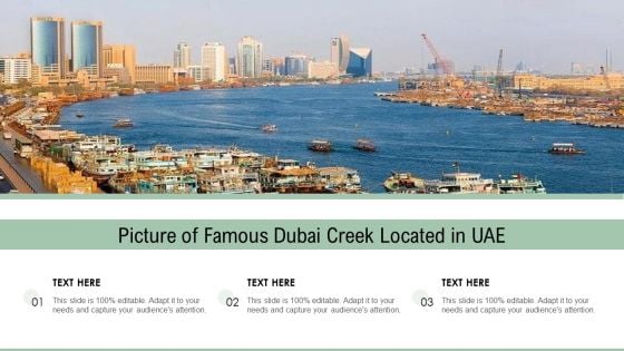 Picture Of Famous Dubai Creek Located In UAE Ppt PowerPoint Presentation Icon Files PDF