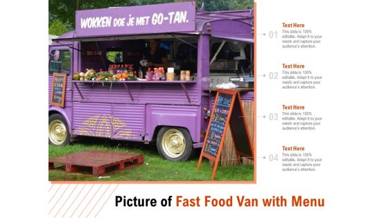 Picture Of Fast Food Van With Menu Ppt PowerPoint Presentation Infographic Template Themes