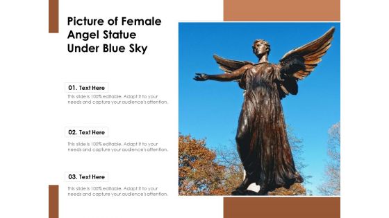 Picture Of Female Angel Statue Under Blue Sky Ppt PowerPoint Presentation Infographic Template Information PDF