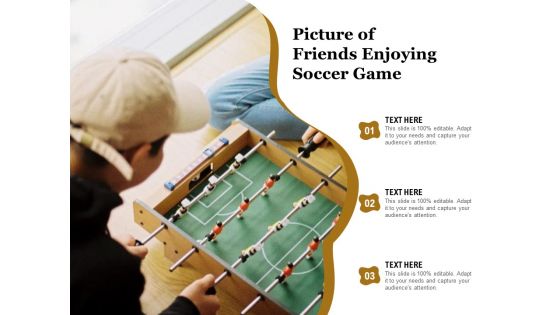 Picture Of Friends Enjoying Soccer Game Ppt PowerPoint Presentation Gallery Icon PDF