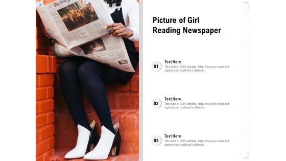 Picture Of Girl Reading Newspaper Ppt PowerPoint Presentation Gallery Elements PDF