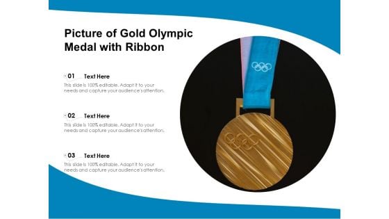 Picture Of Gold Olympic Medal With Ribbon Ppt Powerpoint Presentation Inspiration Gallery Pdf