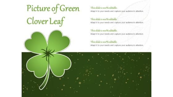 Picture Of Green Clover Leaf Ppt PowerPoint Presentation Model Inspiration