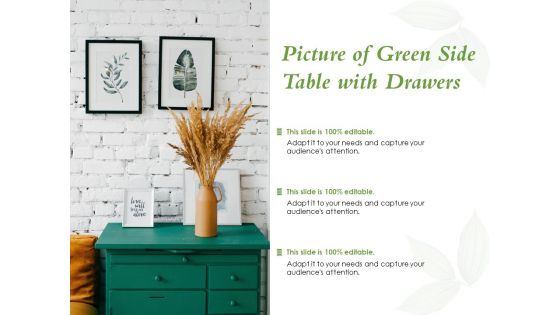 Picture Of Green Side Table With Drawers Ppt PowerPoint Presentation Layouts Portfolio