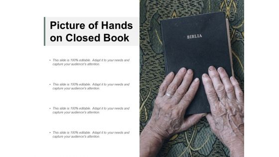 Picture Of Hands On Closed Book Ppt PowerPoint Presentation Infographics Background Images