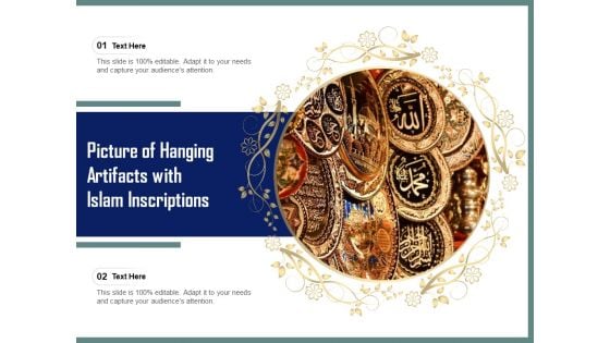 Picture Of Hanging Artifacts With Islam Inscriptions Ppt PowerPoint Presentation Model Vector PDF