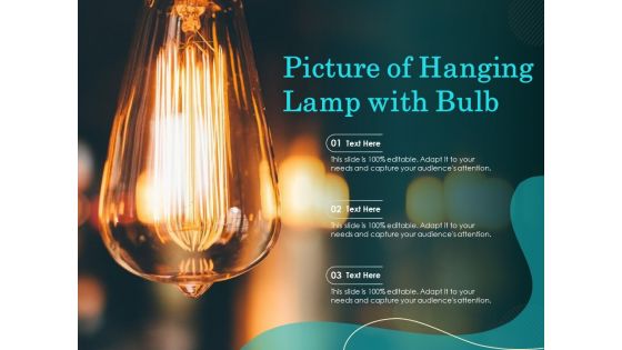 Picture Of Hanging Lamp With Bulb Ppt PowerPoint Presentation File Maker PDF